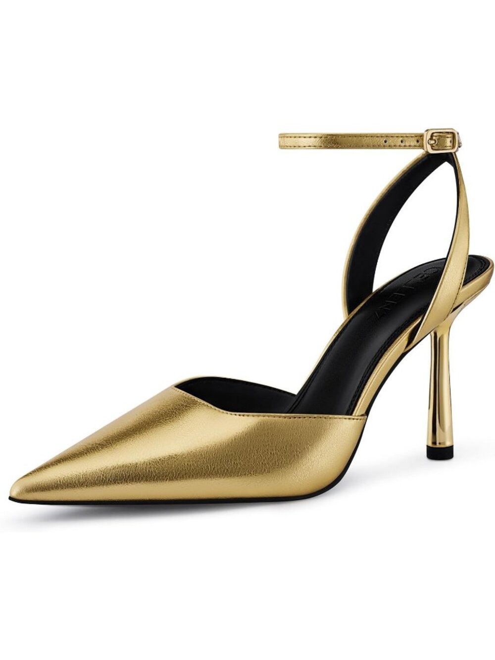 Women's 88 Gold Pu Stiletto Heels Pumps Comfort Closed Toe Party Dressy Shoes